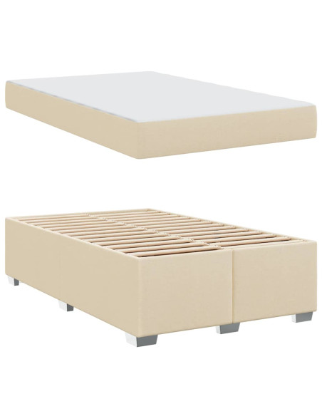 Struttura del letto con materasso Crema 120 x 190 cm Tessuto