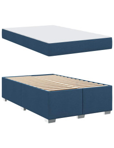 Struttura del letto con materasso Blu 120 x 190 cm Tessuto