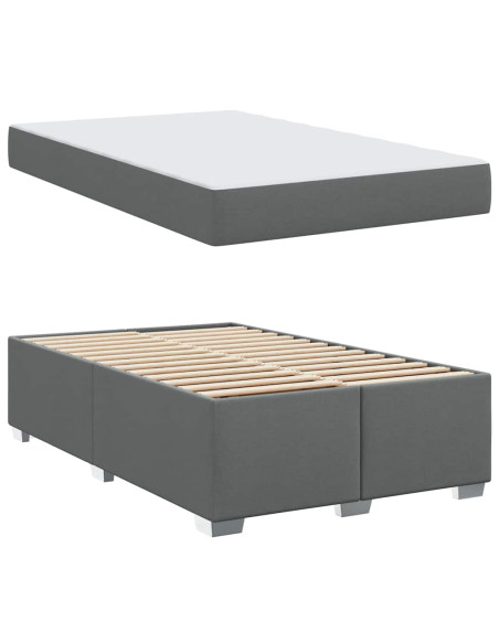 Struttura del letto Grigio scuro 120 x 200 cm Tessuto