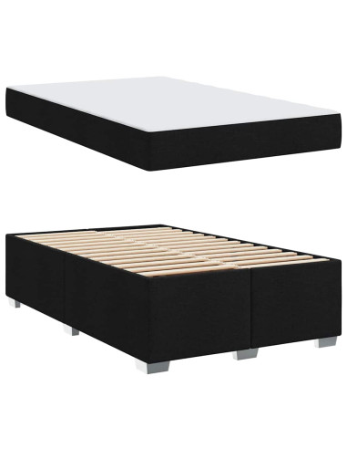 Struttura del letto con materasso Nero 120 x 200 cm Tessuto