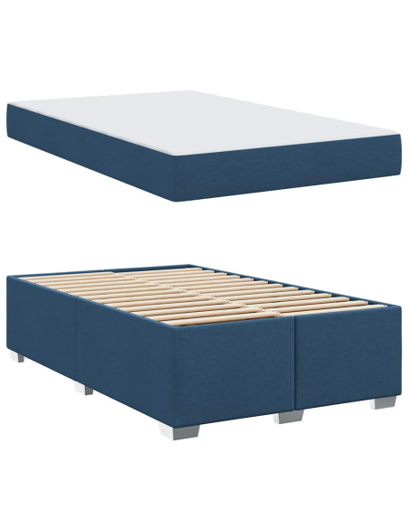 Struttura del letto con materasso Blu 120 x 200 cm Tessuto