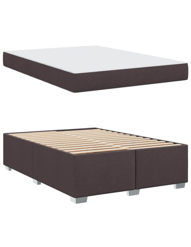 Struttura del letto Marrone Scuro 140 x 200 cm Tessuto