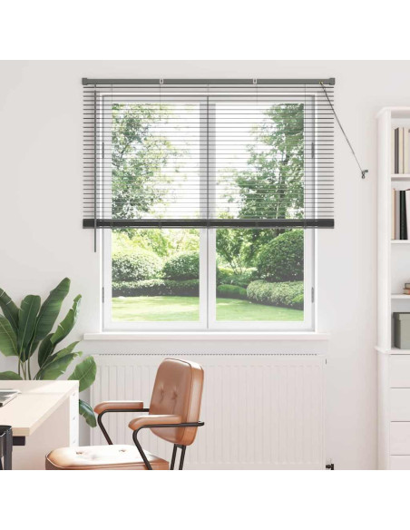 Tenda per Finestra Grigio scuro 135 x 175 cm Alluminio