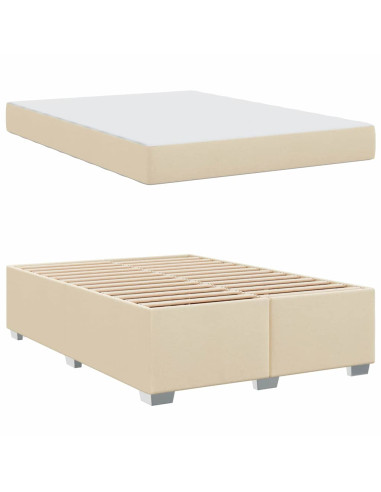 Struttura del letto con materasso Crema 140 x 200 cm Tessuto