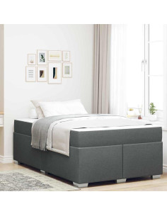 Struttura del letto Grigio scuro 120 x 190 cm Tessuto 2
