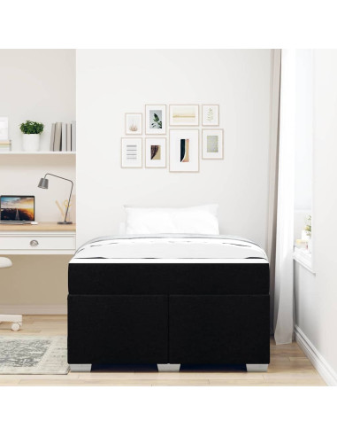 Struttura del letto con materasso Nero 120 x 190 cm Tessuto