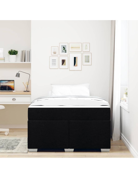 Struttura del letto con materasso Nero 120 x 190 cm Tessuto
