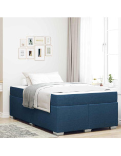 Struttura del letto con materasso Blu 120 x 190 cm Tessuto 2