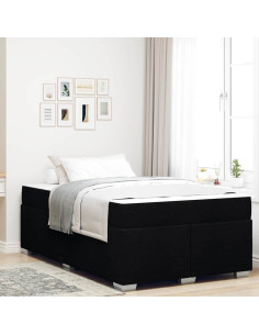 Struttura del letto con materasso Nero 120 x 200 cm Tessuto 2