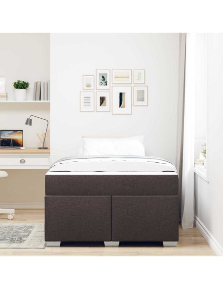 Struttura del letto Altro Marrone scuro 120 x 200 cm Tessuto