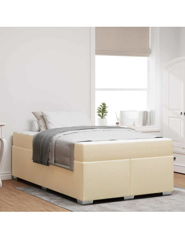 Struttura del letto con materasso Crema 120 x 200 cm Tessuto