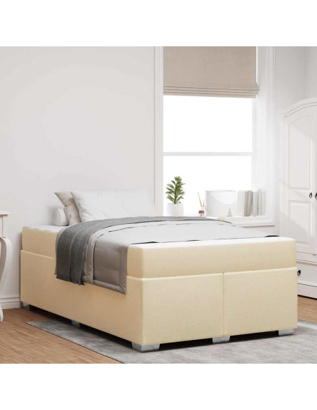Struttura del letto con materasso Crema 120 x 200 cm Tessuto