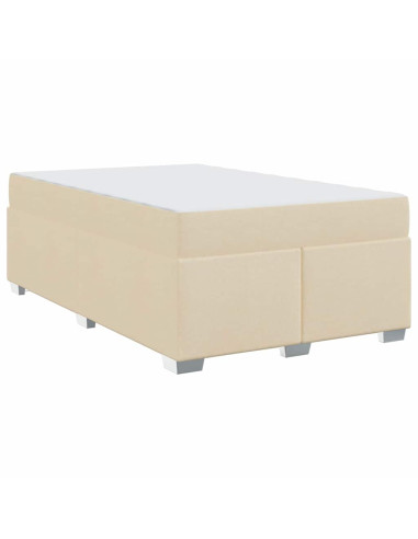 Struttura del letto con materasso Crema 120 x 200 cm Tessuto