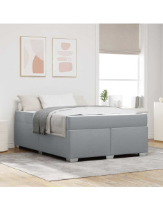 Struttura del letto Grigio chiaro 140 x 200 cm Tessuto 2