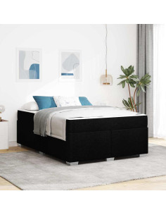 Struttura del letto con materasso Nero 140 x 200 cm Tessuto 2