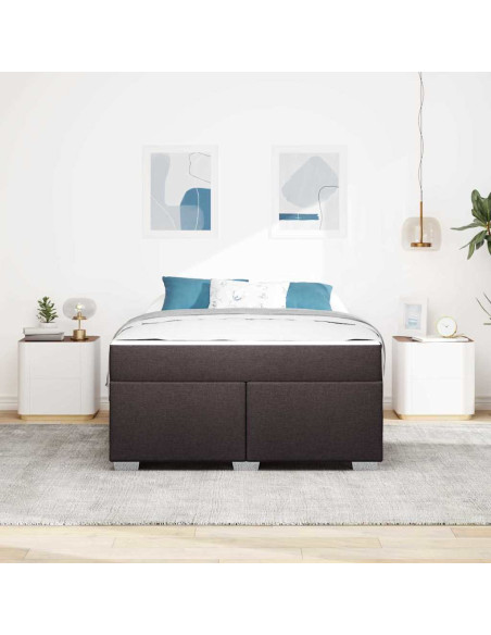Struttura del letto Marrone Scuro 140 x 200 cm Tessuto