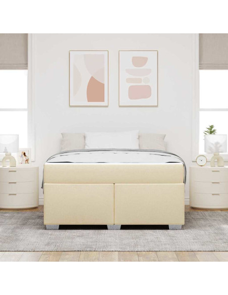 Struttura del letto con materasso Crema 140 x 200 cm Tessuto
