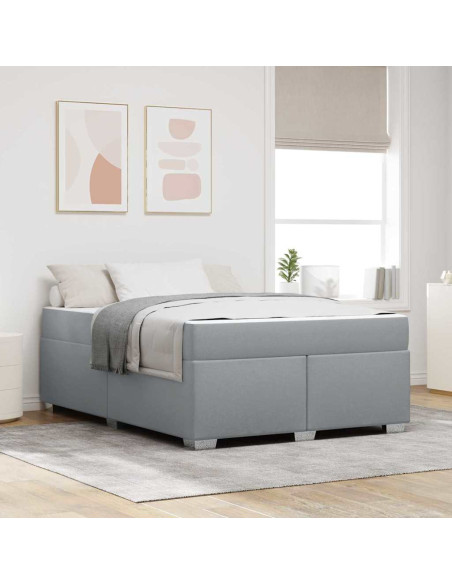 Struttura del letto Grigio chiaro 160 x 200 cm Tessuto