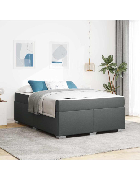 Struttura del letto Grigio scuro 160 x 200 cm Tessuto