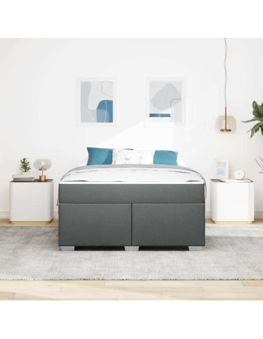 Struttura del letto Grigio scuro 160 x 200 cm Tessuto