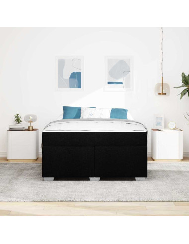 Struttura del letto con materasso Nero 160 x 200 cm Tessuto