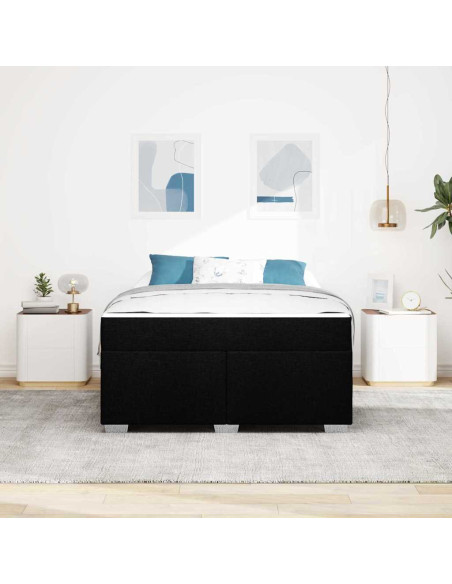 Struttura del letto con materasso Nero 160 x 200 cm Tessuto