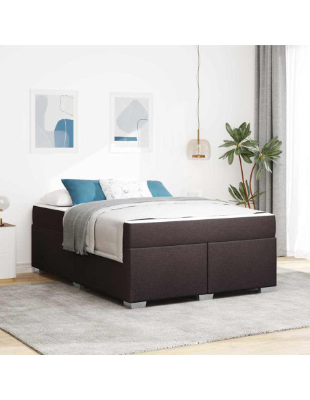 Struttura del letto Marrone Scuro 160 x 200 cm Tessuto
