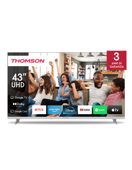 TV 43 THOMSON 4K  SMART UHD T2/C2S2 GOOGLE TV FRAMELESS WHITE