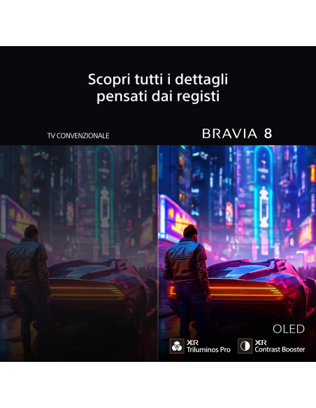 Sony BRAVIA 8 OLED 77 Pollici 4K HDR Google Smart TV (2024) | Gaming Menu per PlayStation 5, IMAX Enhanced, Dolby Vision Atmos, 