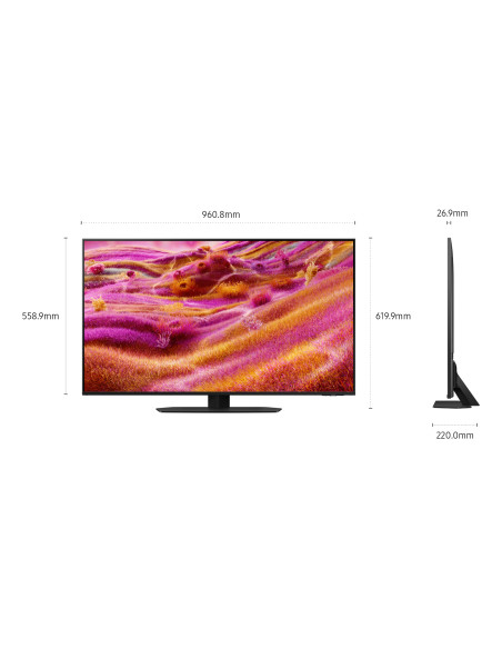 Samsung Neo QLED AI TV 43" QE43QN90FATXZT 4K Mini LED, Processore NQ4 AI Gen3, 4K AI Upscaling Pro, Motion Xcelerator 165Hz, Neo