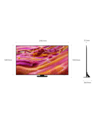Samsung Neo QLED AI TV 98" QE98QN90FATXZT 4K Mini LED, Processore NQ4 AI Gen3, 4K AI Upscaling Pro, Motion Xcelerator 165Hz, Neo