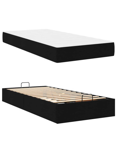 Struttura letto con materasso con materasso 2 pcs Nero Tessuto