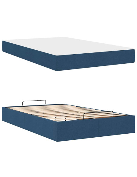 Struttura del letto Blu 120 x 200 cm Tessuto