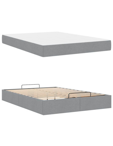 Struttura letto con materasso 2 pcs Grigio chiaro Tessuto