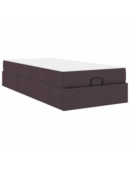 Struttura del letto Marrone scuro 90 x 200 cm Tessuto