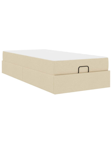 Struttura letto con materasso con materasso 2 pcs Crema Tessuto