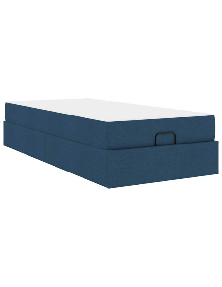 Struttura letto con materasso con materasso 2 pcs Blu Tessuto