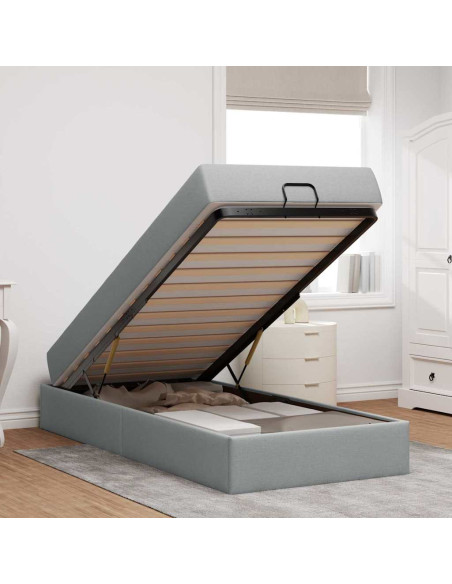 Struttura letto con materasso 2 pcs Grigio chiaro Tessuto