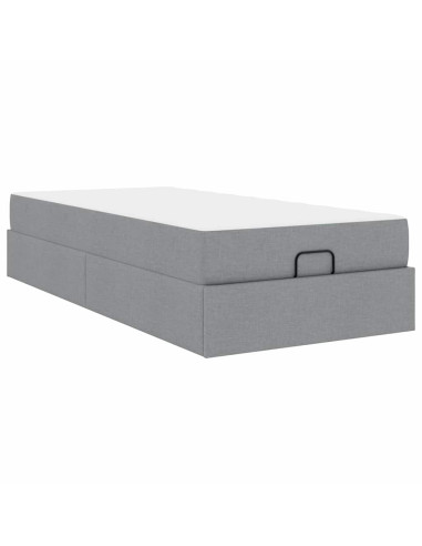 Struttura letto con materasso 2 pcs Grigio chiaro Tessuto