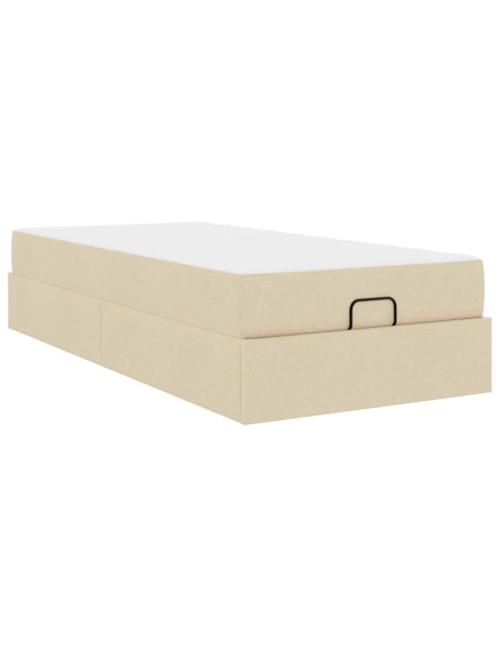 Struttura letto con materasso con materasso 2 pcs Crema Tessuto