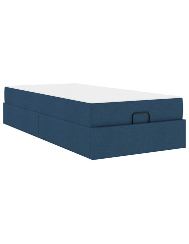 Struttura letto con materasso con materasso 2 pcs Blu Tessuto