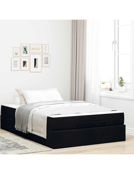 Struttura letto con materasso con materasso 2 pcs Nero Tessuto