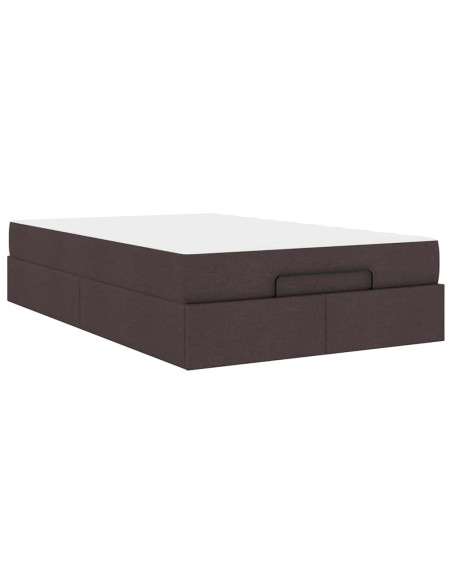 Struttura del letto Marrone scuro 120 x 190 cm Tessuto