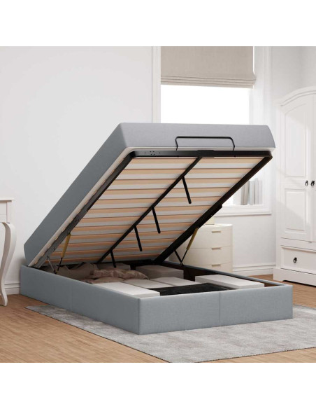 Struttura letto con materasso 2 pcs Grigio chiaro Tessuto