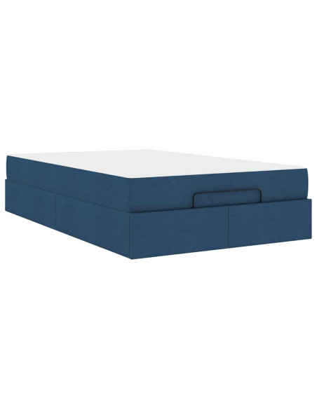 Struttura letto con materasso con materasso 2 pcs Blu Tessuto