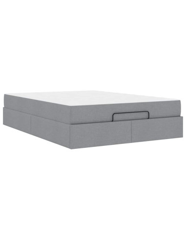 Struttura letto con materasso 2 pcs Grigio chiaro Tessuto