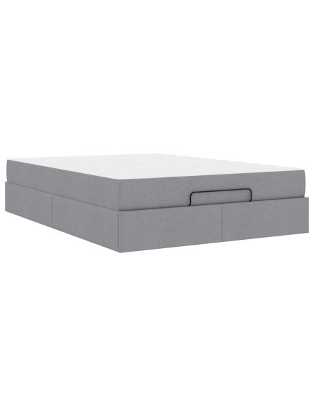 Struttura del letto Grigio chiaro 140 x 190 cm Tessuto