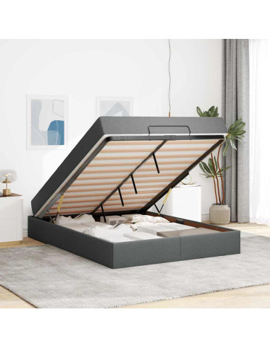 Struttura letto con materasso 2 pcs Grigio Sfumato Tessuto