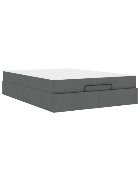 Struttura del letto Grigio scuro 140 x 190 cm Tessuto