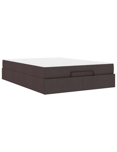 Struttura del letto Marrone scuro 140 x 190 cm Tessuto